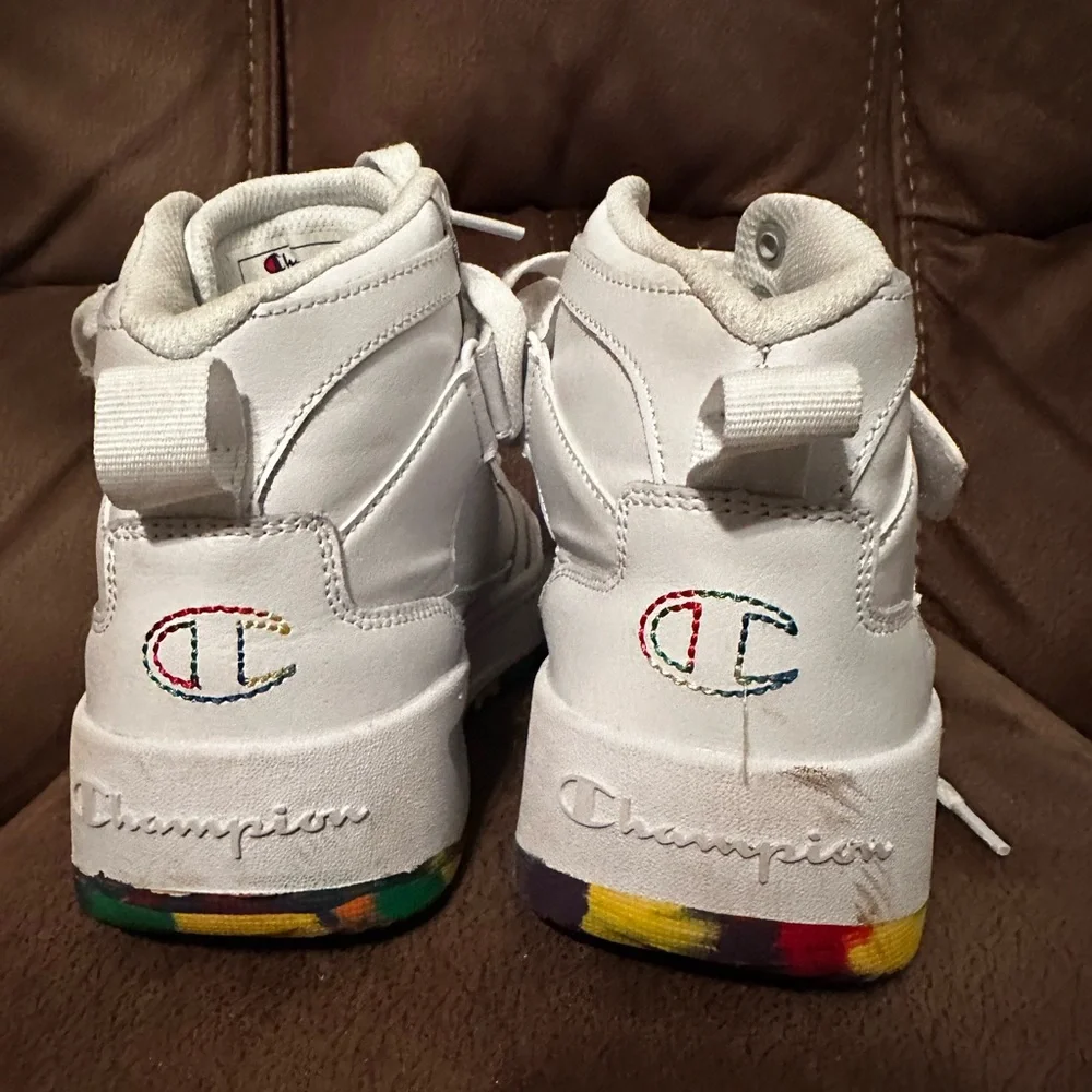 Champion Women’s White Sneakers with Multicolor Accents - Picture 4 of 5